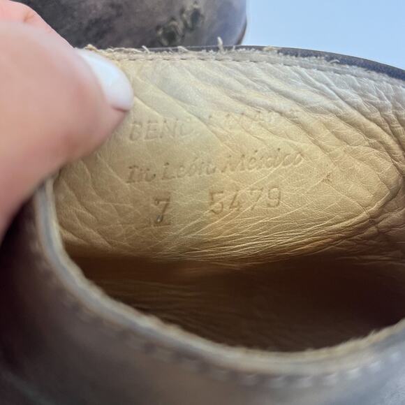 Bed Stu Onset Peep Toe Womens Ankle Booties Size 7 Distressed Gray Leather Zip - Picture 7 of 8